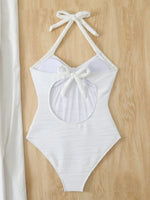 Vintage White One Piece Swimsuit 2026 Women Shell Starfish Ornament Pleate Tummy Control Swimwear Beach Holiday Bathing Suit