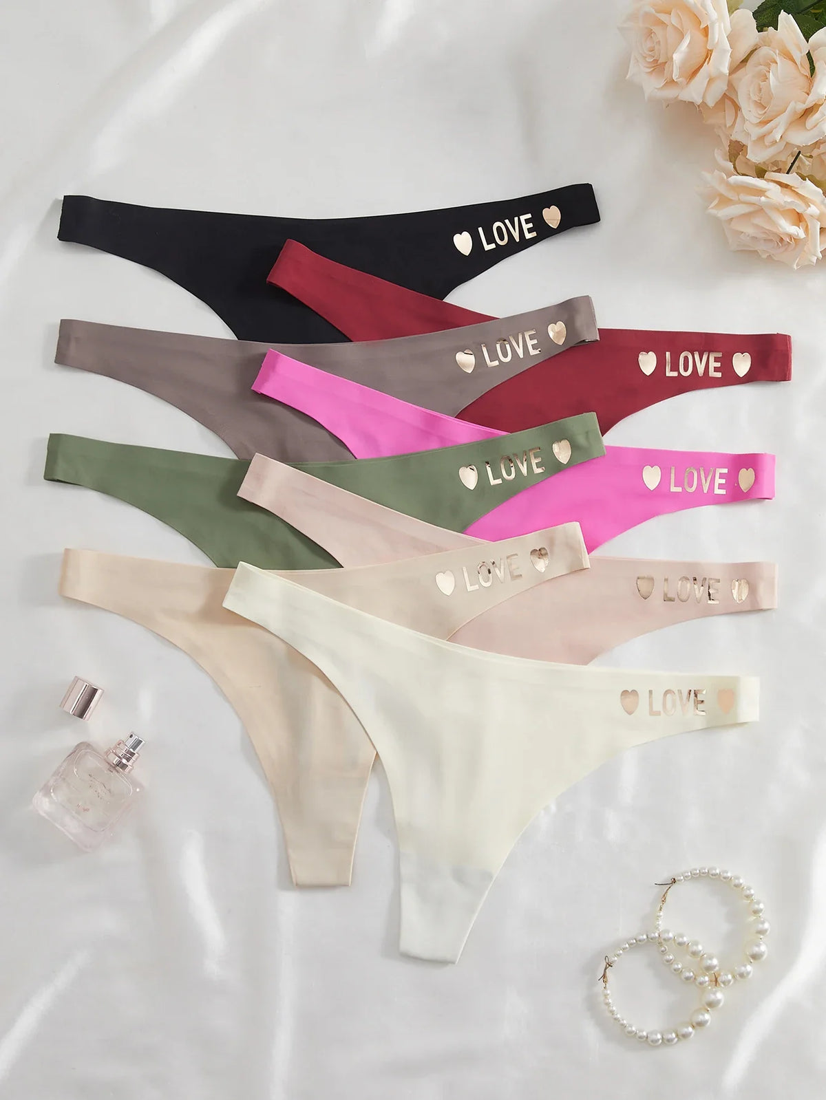 8PCS Seamless Underwear Letter Waistband Women's Panties Soft Girls Brief Sexy Lingeries Thong Solid Panty Female Intimate