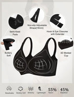 Women's Jelly Seamless Wire-Free Bra Full Cup Thin Mold Soft Support Underwear Plus Size Comfortable High Elasticity Bra