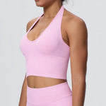 Gym Tops Women Halter Top Gym Vest Woman Sexy Backless Push Up Sport Bras Running Vest Workout Tops Activewear Yoga Fitness Vest