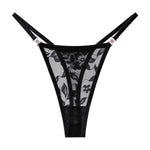 5pcs/pack Low Waist Sexy Women's G-String Underwear Floral Elegant Thongs Breathable Lingerie with Rhinestones Female Panties