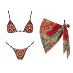 3Pcs Micro Bikinis Sexy Women Swimsuit 2026 New Swimwear Printed Swim Suit Female Bathing Suit Bandeau Biquini Beachwear Sarong
