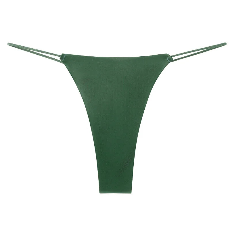 Women Panties G String Sexy Thong Seamless Underwear Ice Silk T Back Butterfly Briefs Girls Low Waist Lingerie Plus Size S-XL