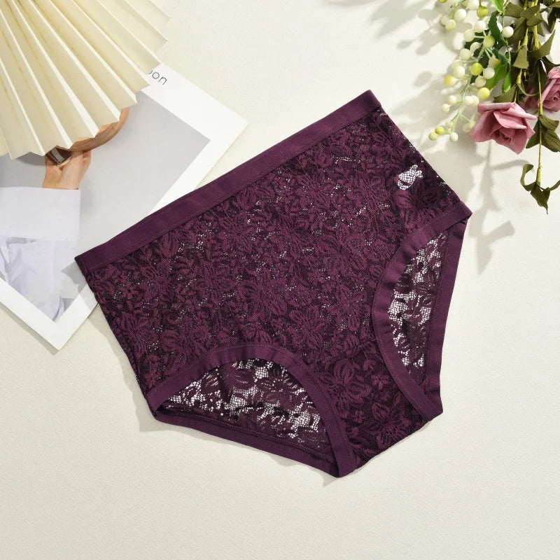 New Women Sexy Panties Hollow Out Lace Floral Ladies Briefs Low Waist Solid Comfortable Hot Sale Female Underpants S-XXL