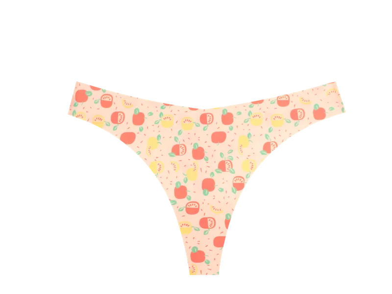 5Pcs Women G-string Seamless Sweet Fruit Thongs Low-waist Panties Ladies Soft Cute Thongs Female S-XL T-Back Panties Underwear