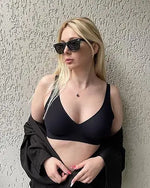 Women’s Wireless Bras Scalloped Push Up Bralettes No Und Full Cup Thin Mold Comfortable and Breathable Seamless Bra Sostén