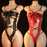 Crotchless Sexy Lingerie For Women Hot Erotic Open Bra Underwear Sexy CostumePerspective Temptation Bodysuit Lace Hollow Bra Set