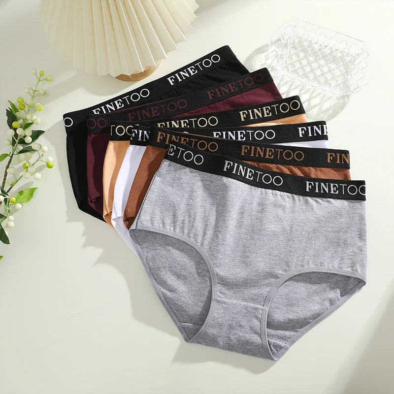 Finetoo 3Pcs/Set Women's Seamless Cotton Briefs Women Plus SizePanties Breathable Underwear Female Low Waist Soft Lingerie S-XXL