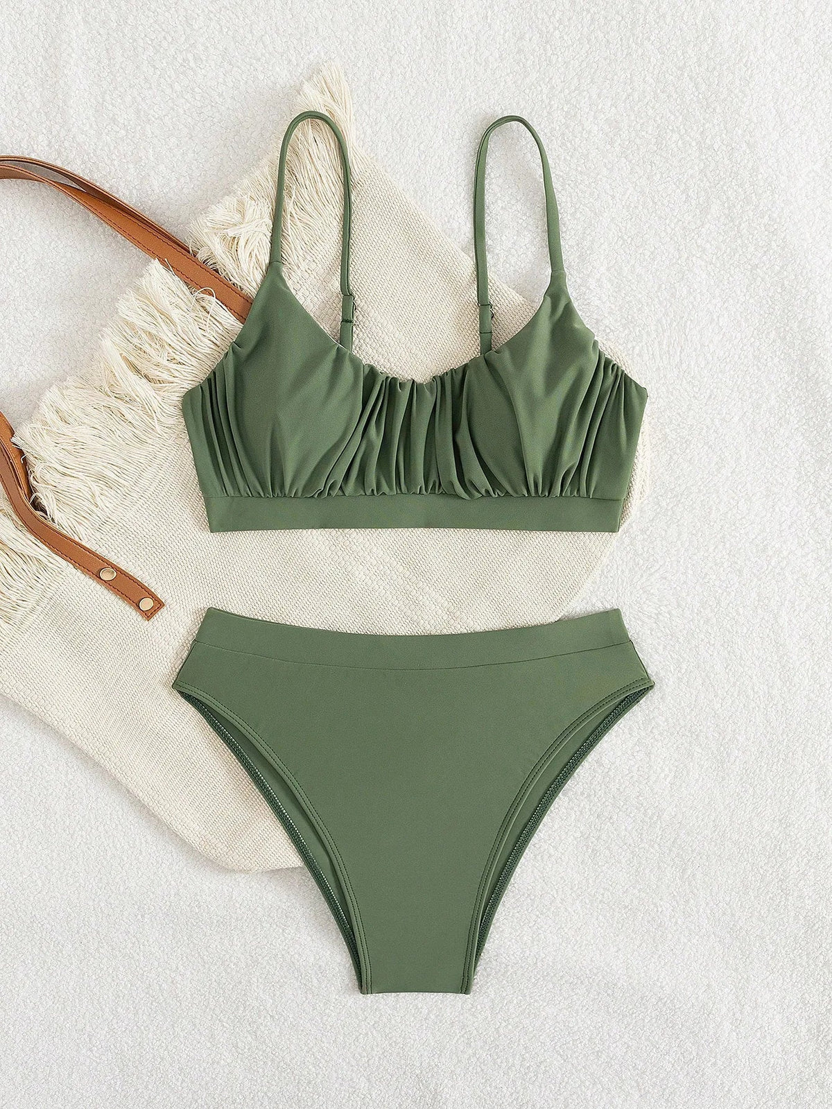 Sexy High Waist Bikini Set 2026 Women Pleate Push Up Two Piece Swimsuit Brazilian Beach Bathing Suit Holiday Swimwear Biquini