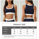 Women Contrast Color Elastic Fitness Gym Training Yoga Padded Top Clothes Casual Outdoor Workout Sport Bra
