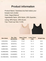 Women's Large Breasts Underwear Wide Shoulder Invisible Corset Antibump Thin Underwear Full Cup Vest Traceless Bra with Bra Pads