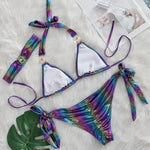 Glossy Sexy Bikinis 2026 Swimsuit With Rhinestones Women Swimwear Female Push Up Bikini Beach Swim Wear Bathing Suit Pool Bather