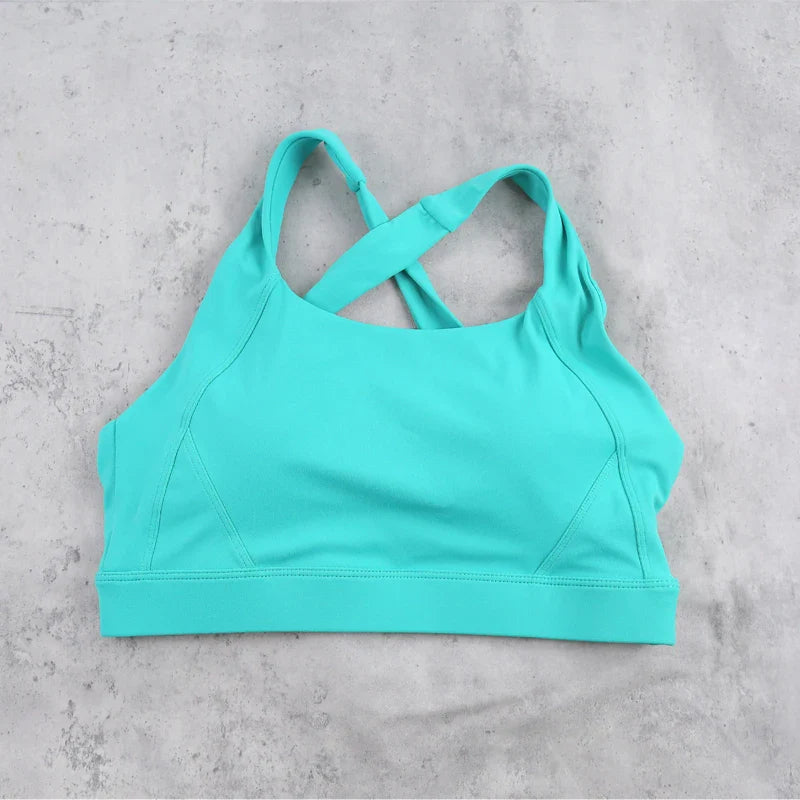 DIAS FIT JOY Cloud feeling wide shoulder strap cross beauty back removable padding sports bra Pilates cycling fitness