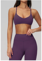 Summer U-Shaped Multi-Strap Cross Back Women Pilates Fitness Sports Bra Top Gym Yoga Athletic Tight Workout Jog With Chest Pad