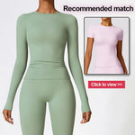 NCLAGEN Long Sleeve Workout Top Gym Pilates Clothes Women Active Wear Sports Shirt Elastic Fitness Yoga Clothing Running Shirts