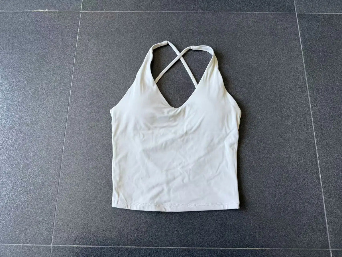 Women Sports Yoga Vest With Cross Shoulder Straps Quick Drying Sexy Yoga Bra Gym Breathablefitness Push Up Training Sports Vest
