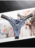 Letter Sexy Panties Women Thongs Rhinestones Diamonds G-string Sports Thong Low Waist Shorts Briefs T-back Fitness S-XL