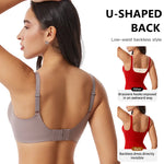 Women's Deep V Jelly Seamless Bra Wire-Free 3D Soft Support Thin Molding Leopard Print Solid Color Comfortable Bra Underwear