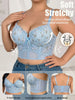 Women's Floral Embroidery Lace Push Up Bra With Underwire Longline Shaping Side Support Minimizer Comfortable Bra test