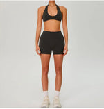 Fitness Sports Bra Women Halter Top High Support Push-up Open Back Gym Wear Hanging Neck Fitness Bar Yoga Bar Workout Underwear