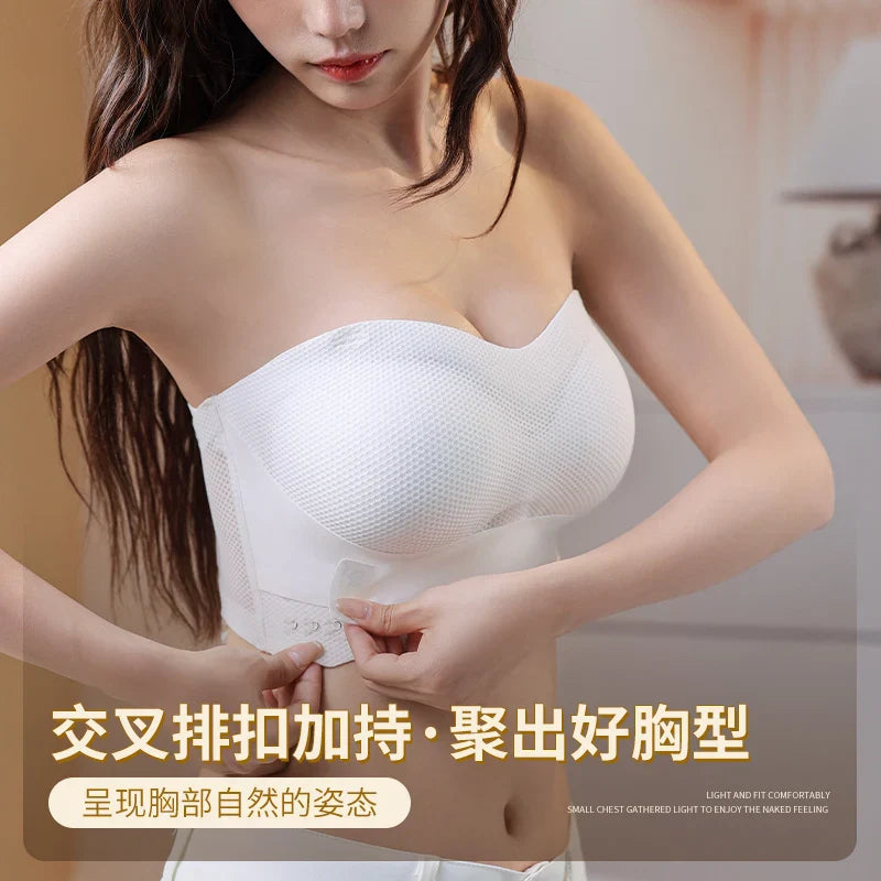 Wireless Wedding Brassiere Push Up Bras Lingerie Sexy Bralette Strapless Bras Invisible Tube Tops Seamless Breathable Bras M-6XL