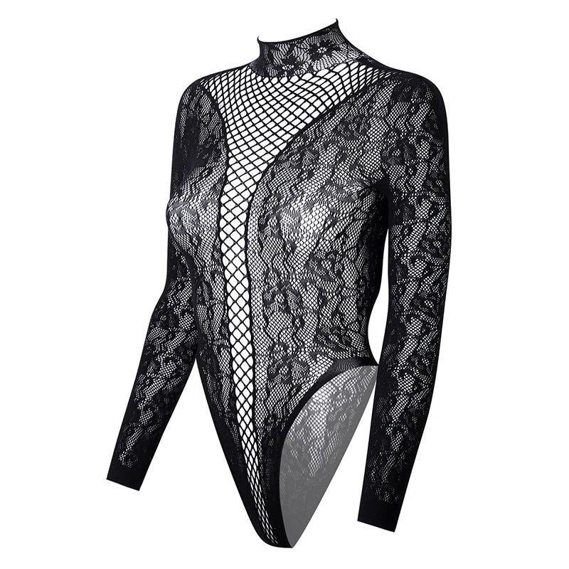 New American Style Fashion Men Vests Tops Crew Neck Sexy HollowMesh Bodysuit CasualLong Sleeve Tank Clubwear Party Costume