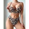New Leopard Push Up Bikini 2026 Brazilian Biquini High Waist Thong Swimsuit Women Cut Out Bathing Suit Halter Swimwear Monokini test