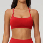 Backless Yoga Bra Woman Gym Tops Sports Bra Strap Cross Back Womens Underwear Adjustable Shoulder Strap Inner Padded Yoga Vest