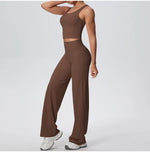 2PCS Yoga Set Women Tracksuit Nude Feeling Workout Sets Gym Clothes Push Up Fitness Running Sportswear Sport Straight tank suit