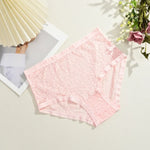 2Pcs/Set Women Sexy Panties Hollow Out Lace Floral Ladies Briefs Low Waist Solid Comfortable Hot Sale Female Underpants S-XXL