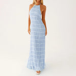Women Ruched Cocktail Dress Elegant Party Bodycon Dresses Female Long Dress Summer Sleeveless Backless Solid Dress Vestidos