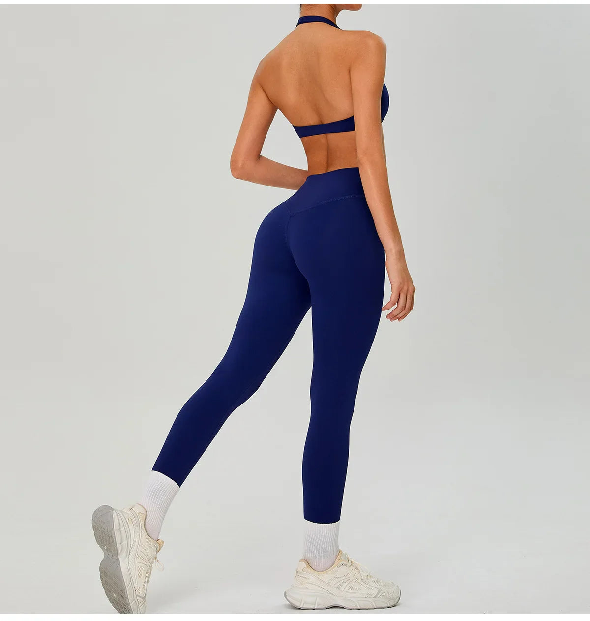Fitness Sports Bra Women Halter Top High Support Push-up Open Back Gym Wear Hanging Neck Fitness Bar Yoga Bar Workout Underwear