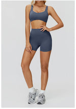 Women Yoga Suit Tracksuit Sports Bra High Waist Legging Shorts Outfit Gym Set Fitness Running Workout Clothes Push Up Sportswear