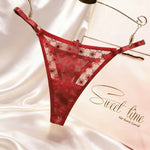 Thin Sexy Girls G String Thong Panties Women Briefs Flower Hollow Out Transparent Underwear Female Lingerie