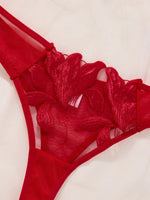 Fairy Lingerie Floral Valentine Charming Brief Panty Underwear Sexy Nighty Fancy Underwear Brief Set for Lady See Through Bra