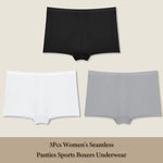 3Pcs Women's Seamless Sports Boxers Underwear Female Solid Color Panties Comfortable Brief Cozy Lingerie Intimate Underpant S-XL