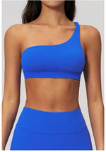 Summer Shockproof Sport Bra Women's Beautiful Back Gym Sports Underwear Women Oblique Shoulder Straps Running Fitness Yoga Bra