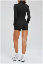 Yoga Suit Women Tracksuit Long-sleeved Jacket Shorts Suit Outfit Gym 2PCS Set Fitness Running Workout Clothes Push Up Sportswear