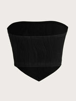 Sexy Off The Shoulder Tube Top Women Summer 2024 Solid Rib Knit Strapless Sleeveless Backless Crop Top Streetwear Y2K