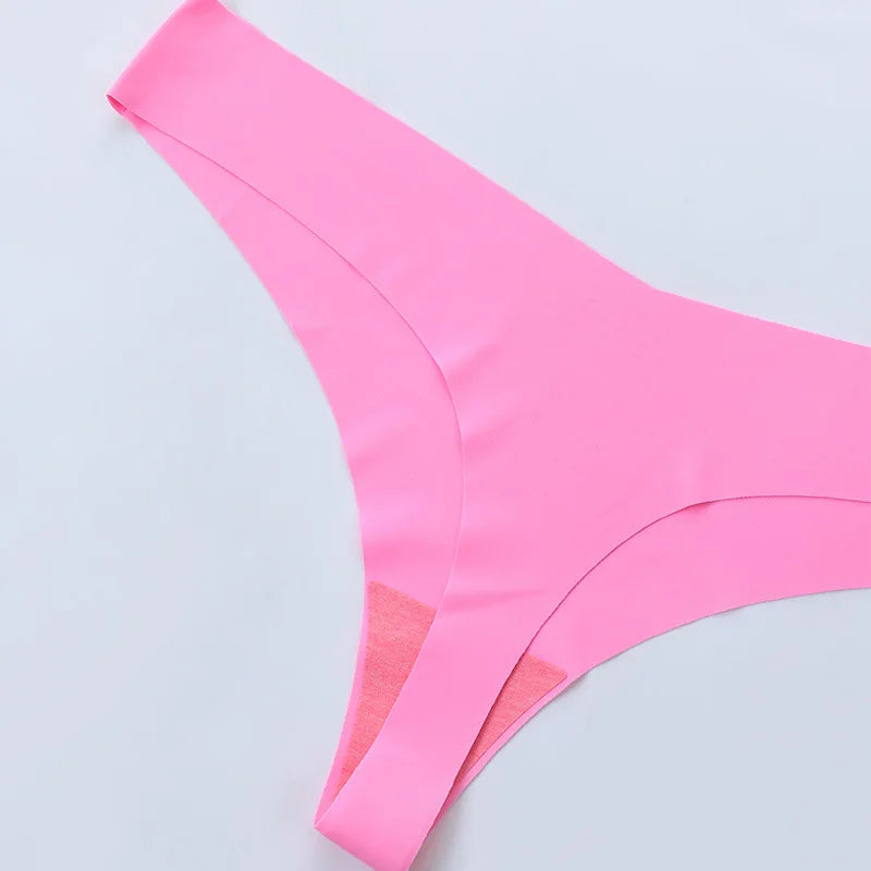 Seamless Thong Women Panties Sexy G String Ice Silk Underwear T Back Sports Yoga Girls Briefs Traceless Plus Size S-XL