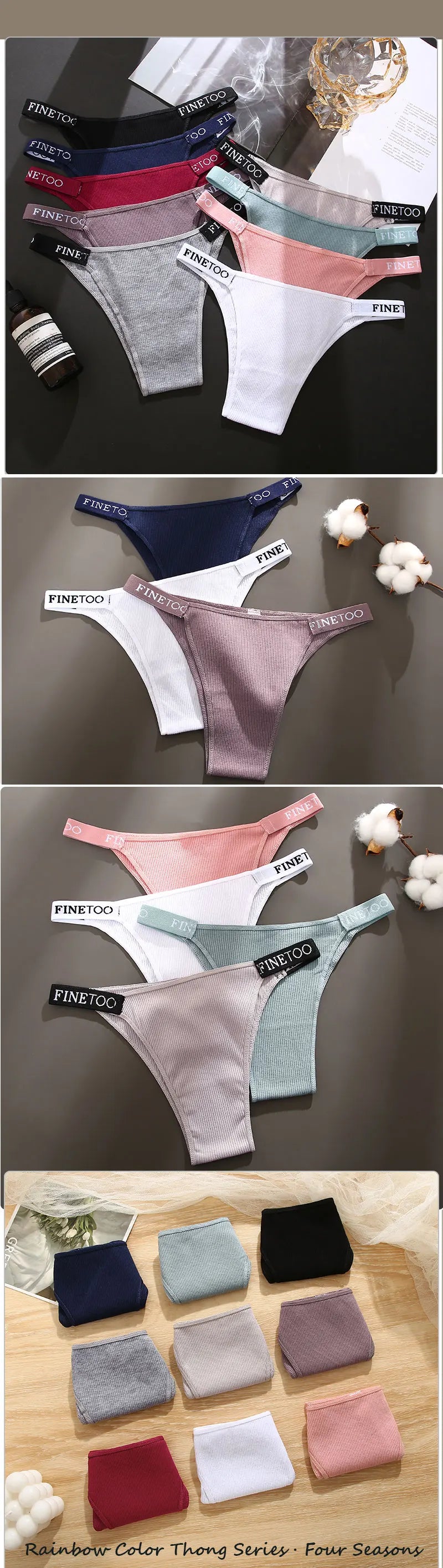 Women Cotton Maillard Brazilian Sexy Panties Breathable Low Waist Female Underwear Soft Solid Color Intimates High Elastic Linge