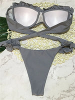 Sexy Animal Print Leopard Bikini Push Up Swimsuit Women Bikinis Sets 2026 Brazilian Bathing Suit Bandeau Beach Thong Swimwear