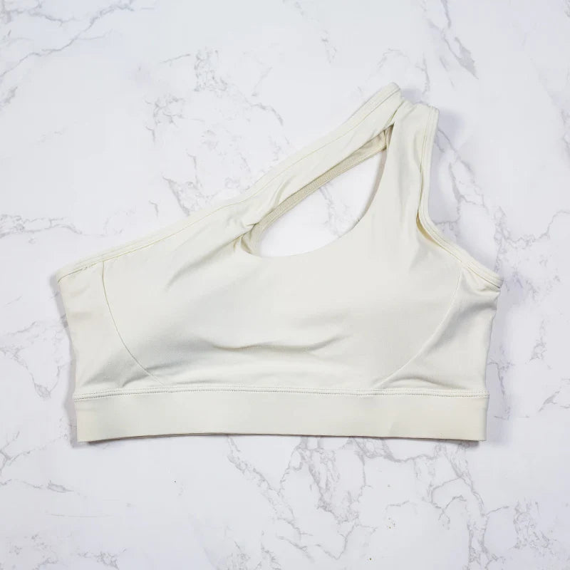 DIAS FIT JOY Women One Shoulder Sports Bras Yoga Top Vest Yoga Gym outdoor sport Running Fitness Underwear