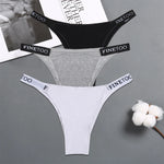 3Pcs/Set Cotton Panties Women Letter Belt Lace Sexy Briefs Seamless Low Rise Underwear Ladies M-XL Underwear Girls Lingerie New