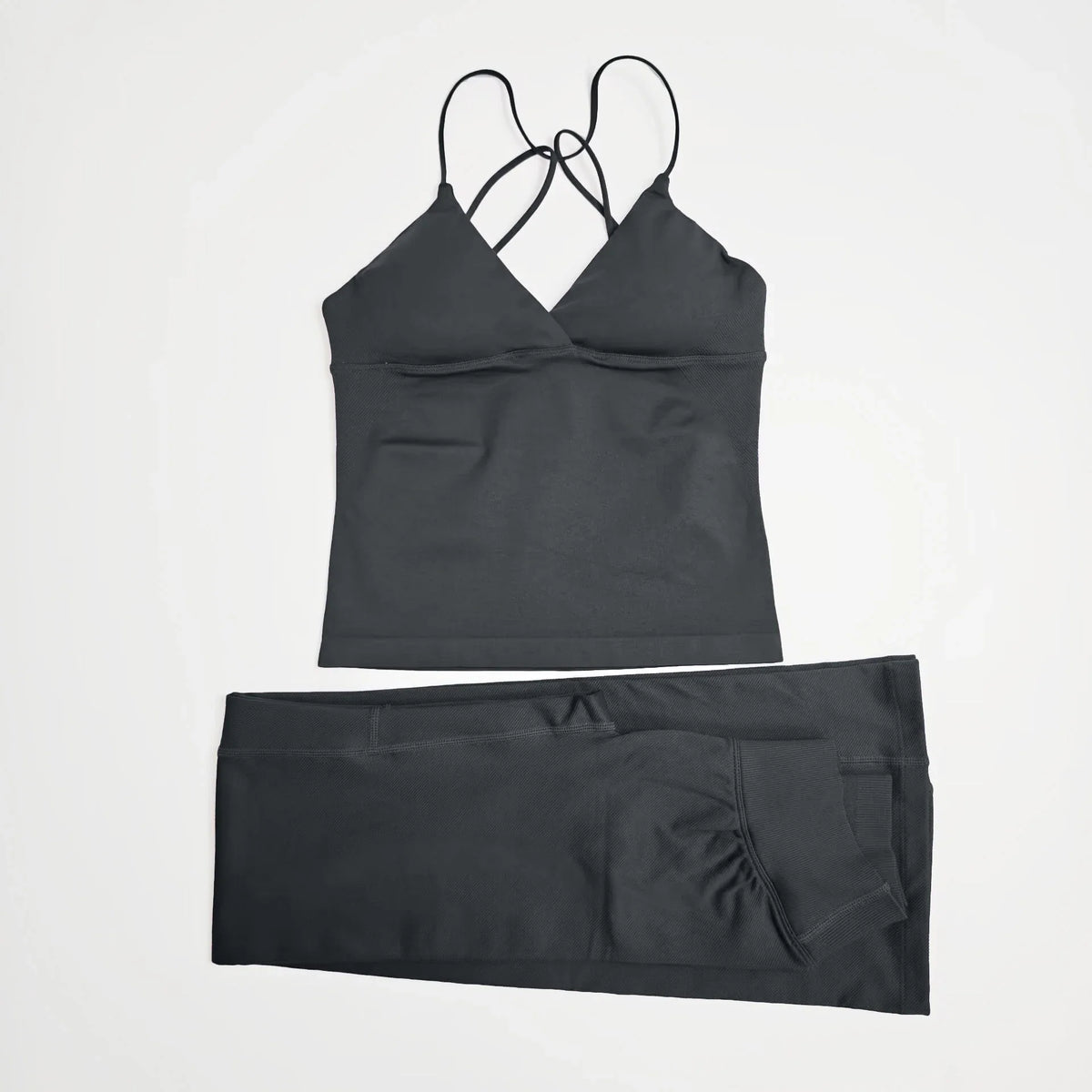 NCLAGEN Vision Twist Front Longline Top And Vision Flares 2 Piece Fitness Set Women Sportwear Gym Clothes Workout Running Suit