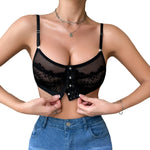 1pcs Front Closure Sexy Women Bras No Pad Black Lady Brassiere Wire-Free Sexy Lingerie Fashion Style Backless Female Underwear