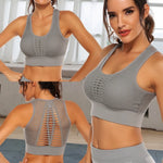 Hot Fitness Women's T-shirts Workout Sports Bra Yoga Vest Backless Solid Quick Dry Running Gym Sport bra Yoga Shirts Tank Top