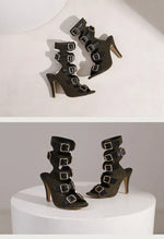 10cm Ultra High with Open Toe Multiple Buckle Strap Belt Sexy Club High Heels Summer Shoes Gladiator Cool Boots Sandals Women