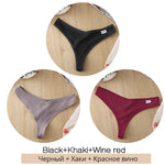 3Pcs/Set Women Cotton Thongs Panties Sexy Low Waist G-String Briefs Ladies Brazilian Lingerie Girls Breathable Intimates Bikini