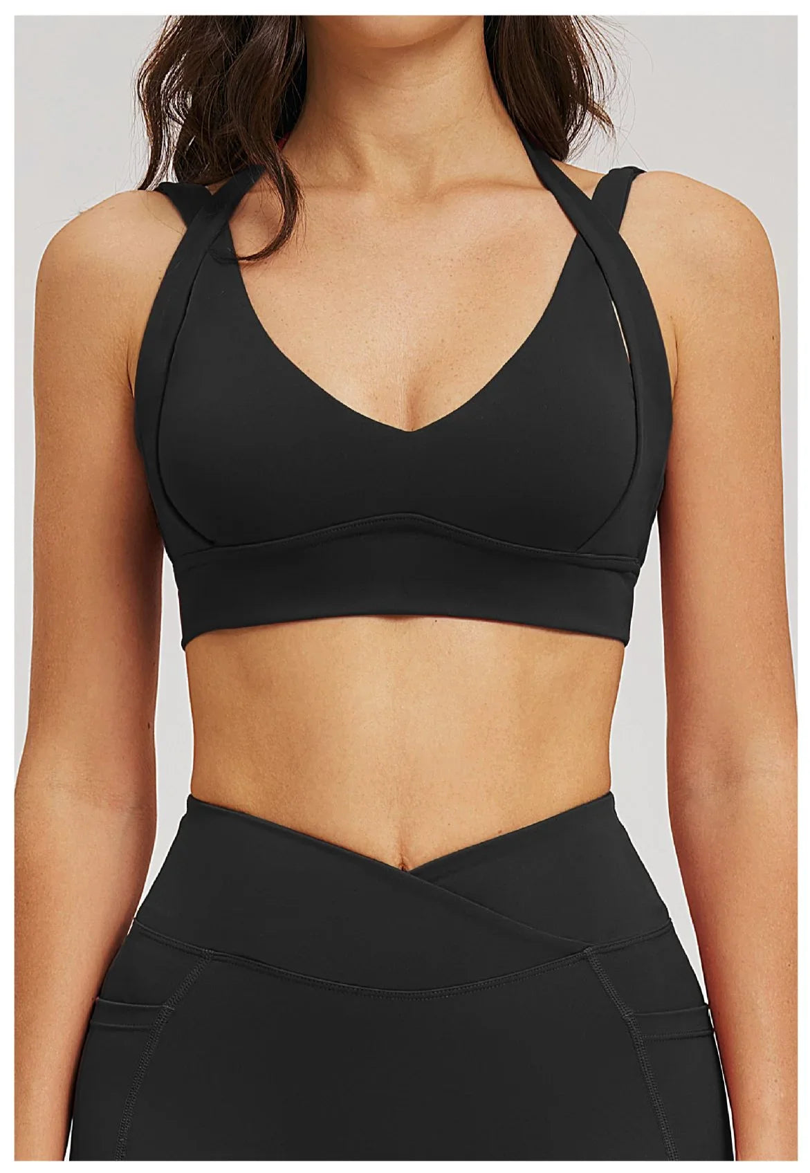 Workout Clothes Woman Gym Top Breathable Sports Bra Fitness Trainning Shoulder Strap Yoga Bra Outdoor Jogging Push Up Underwear